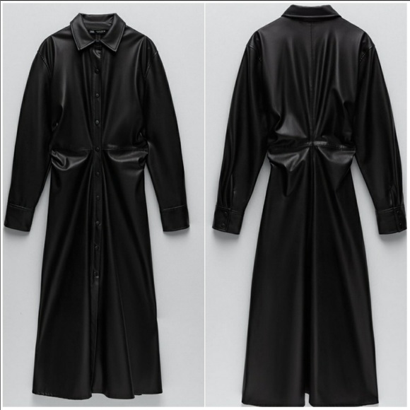 Faux leather black midi dress ❤️ Blogger favorite - Picture 7 of 7